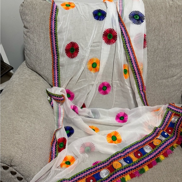 Colorful Embroidered Scarf - Picture 1 of 2
